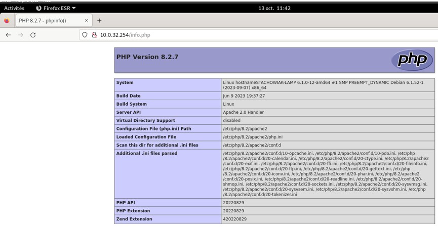 Image du serveur LAMP